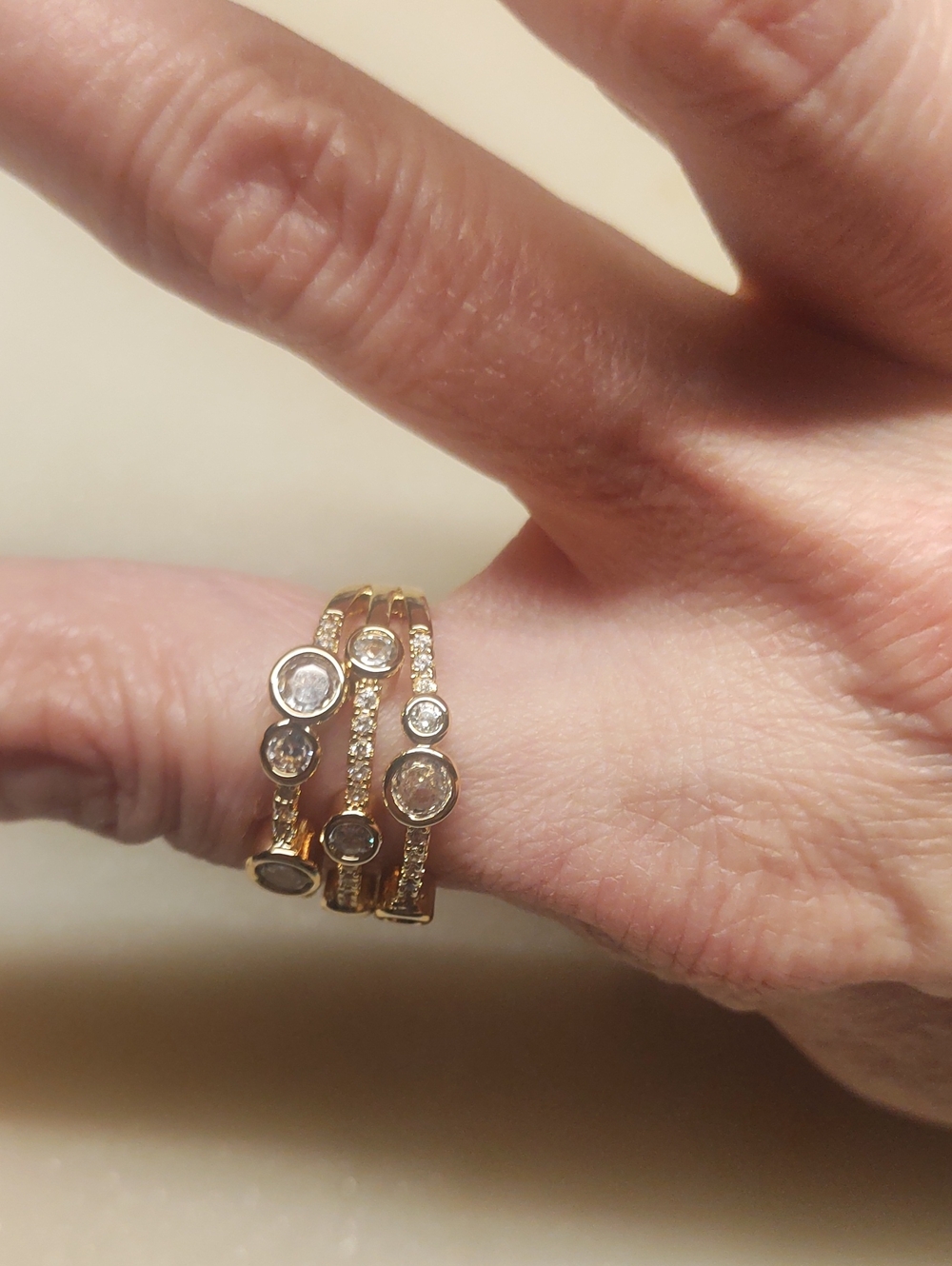 BOGO! NEW! Multi CZ Gold Ring Size 8 - Picture 3 of 7
